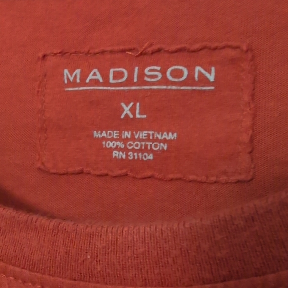 Madison Red Short Sleeve Tee - Picture 1 of 2